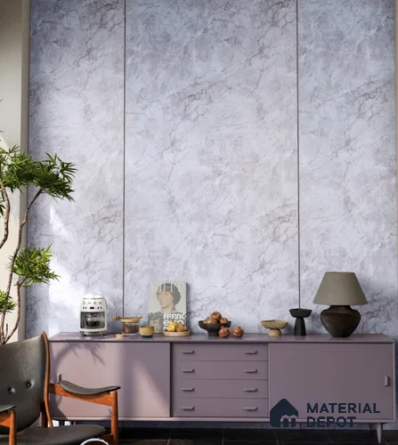 Marble Look PN 06693  8 ft x 4 ft Texture Finish SPC Wall Panel - 3 mm | Suitable for TV Unit, Wardrobe, Kitchen Cabinets