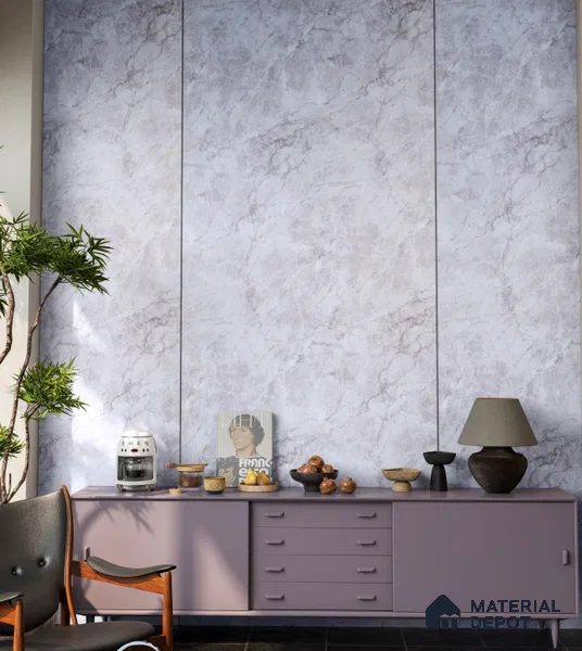 Marble Look PN 06693  8 ft x 4 ft Texture Finish Decorative Wall Panel - 3 mm | Suitable for TV Unit, Wardrobe, Kitchen Cabinets