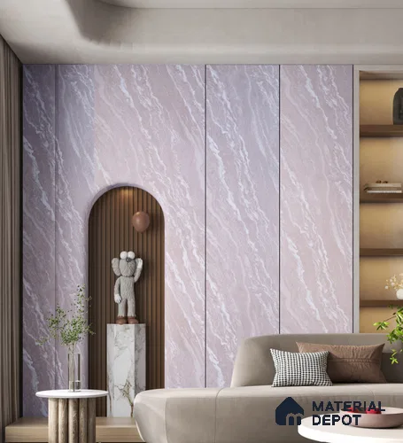 Marble Look PN 06695 8 ft x 4 ft Texture Finish SPC Wall Panel - 3 mm | Suitable for TV Unit, Wardrobe, Kitchen Cabinets
