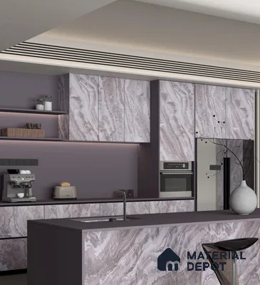 Marble Look PN 06696  8 ft x 4 ft Texture Finish Decorative Wall Panel - 3 mm | Suitable for TV Unit, Wardrobe, Kitchen Cabinets