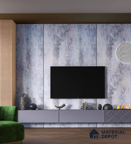 Marble Look PN 06697  8 ft x 4 ft Texture Finish SPC Wall Panel - 3 mm | Suitable for TV Unit, Wardrobe, Kitchen Cabinets