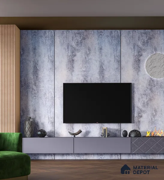 Marble Look PN 06697  8 ft x 4 ft Texture Finish Decorative Wall Panel - 3 mm | Suitable for TV Unit, Wardrobe, Kitchen Cabinets