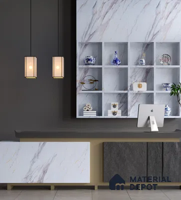Marble Look PN 06698  8 ft x 4 ft Texture Finish Decorative Wall Panel - 3 mm | Suitable for TV Unit, Wardrobe, Kitchen Cabinets
