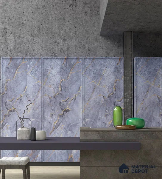 Marble Look PN 06700  8 ft x 4 ft Texture Finish Decorative Wall Panel - 3 mm | Suitable for TV Unit, Wardrobe, Kitchen Cabinets