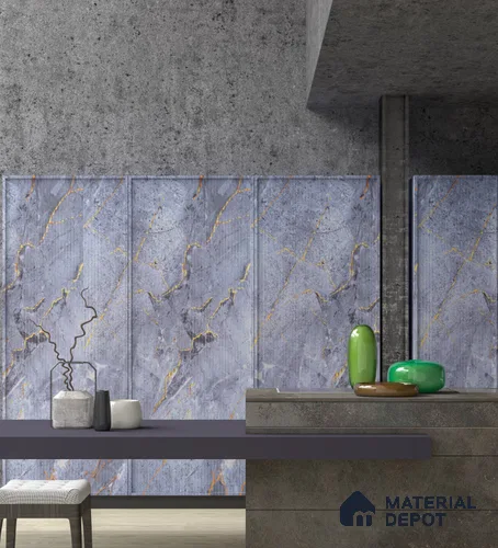 Marble Look PN 06700 8 ft x 4 ft Texture Finish SPC Wall Panel - 3 mm | Suitable for TV Unit, Wardrobe, Kitchen Cabinets