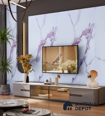 Marble Look PN 06702  8 ft x 4 ft Texture Finish Decorative Wall Panel - 3 mm | Suitable for TV Unit, Wardrobe, Kitchen Cabinets