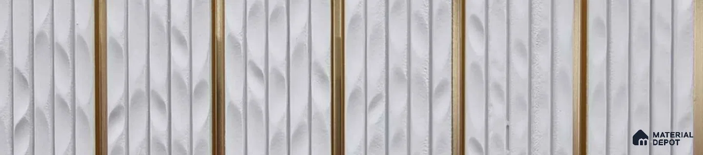 Textured Solid Look PN 06725  8 ft x 0.83 ft Texture Finish Louvers - 10 mm | Suitable for TV Unit, Wardrobe, Kitchen Cabinets