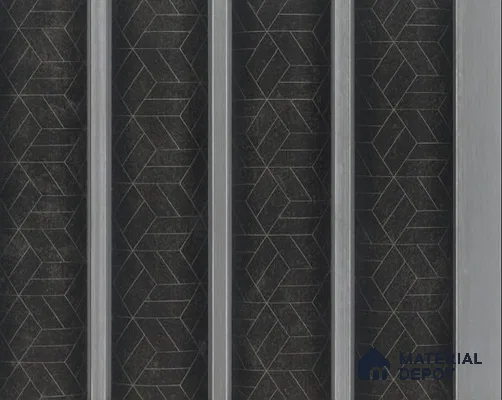 PN 06795 8 ft x 5 inch Charcoal Louvers/Panels - 12 mm