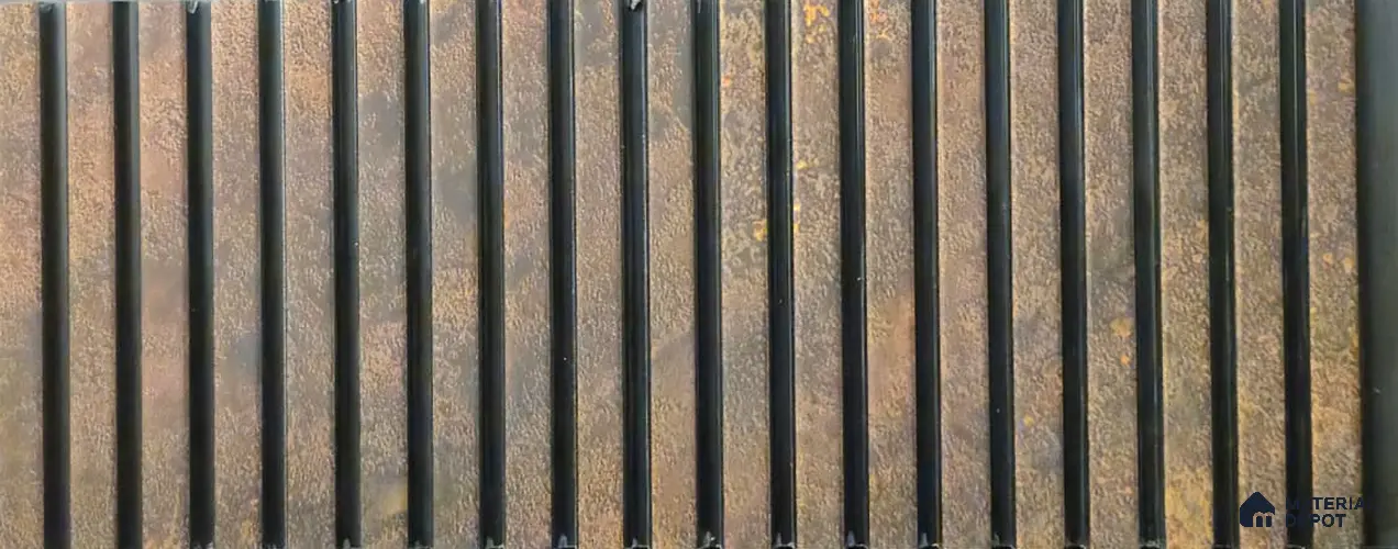PN 06931 8 ft x 6 inch Charcoal Louvers/Panels - 6 mm