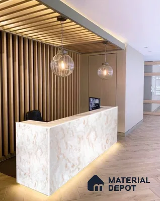 PN 06636 Marble Look Alabaster Sheet 8 ft x 4 ft Texture Finish  - 1.5 mm | Suitable for  Pooja Room, Feature Wall, Ceiling & Reception