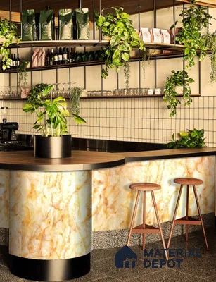 PN 06650 Marble Look Alabaster Sheet 8 ft x 4 ft Texture Finish  - 3 mm | Suitable for  Pooja Room, Feature Wall, Ceiling & Reception