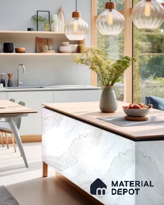 PN 06627 Marble Look Alabaster Sheet 8 ft x 4 ft Texture Finish  - 3 mm | Suitable for  Pooja Room, Feature Wall, Ceiling & Reception