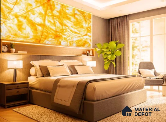 PN 06667 Marble Look Alabaster Sheet 8 ft x 4 ft Texture Finish  - 6 mm | Suitable for  Pooja Room, Feature Wall, Ceiling & Reception