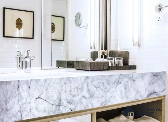PN 06664 Marble Look Alabaster Sheet 8 ft x 4 ft Texture Finish  - 6 mm | Suitable for  Pooja Room, Feature Wall, Ceiling & Reception