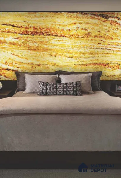 PN 06579 Marble Look Alabaster Sheet 8 ft x 4 ft Texture Finish  - 6 mm | Suitable for  Pooja Room, Feature Wall, Ceiling & Reception