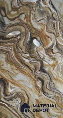 PN 06587 Marble Look Alabaster Sheet 8 ft x 4 ft Texture Finish  - 6 mm | Suitable for  Pooja Room, Feature Wall, Ceiling & Reception