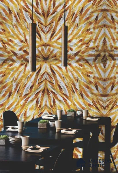 PN 06589 Patterned Look Alabaster Sheet 8 ft x 4 ft Texture Finish - 6 mm | Suitable for Pooja Room, Feature Wall, Ceiling & Reception