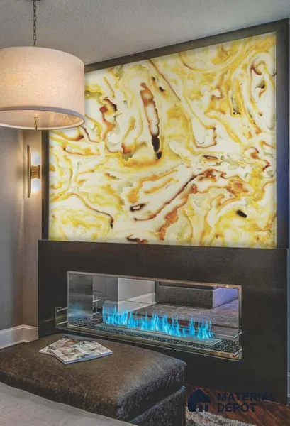 PN 06577 Marble Look Alabaster Sheet 8 ft x 4 ft Texture Finish - 6 mm | Suitable for Pooja Room, Feature Wall, Ceiling & Reception