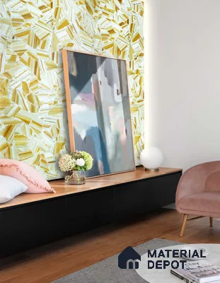 PN 06548 Patterned Look Alabaster Sheet 8 ft x 4 ft Texture Finish  - 8 mm | Suitable for  Pooja Room, Feature Wall, Ceiling & Reception