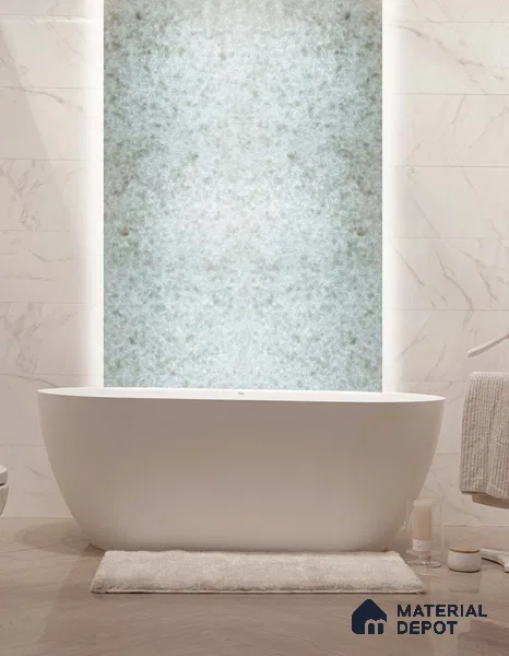 PN 06545 Marble Look Alabaster Sheet 8 ft x 4 ft Texture Finish - 8 mm | Suitable for Pooja Room, Feature Wall, Ceiling & Reception