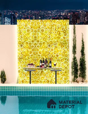 PN 06550 Patterned Look Alabaster Sheet 8 ft x 4 ft Texture Finish  - 8 mm | Suitable for  Pooja Room, Feature Wall, Ceiling & Reception