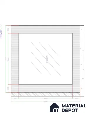 Duco Paintable Combination Design Of Round Fluted 8*4 + Rectangular Fluted 8*4 And Flute Grid Pattern ( 8*2 + 8*2) - Board Thickness 16mm Flute Width 18mm