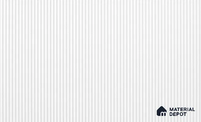 Fluted White Fluted Solid Color LM 24582 8 ft x 4 ft Texture Finish PVC Laminate - 1 mm | Suitable for TV Unit,Wardrobe, Kitchen Cabinets