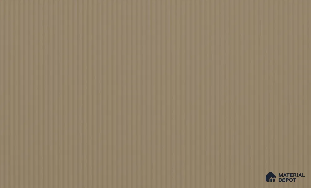 Taupe Brown Fluted Solid Color LM 24586 8 ft x 4 ft Texture Finish PVC Laminate - 1 mm | Suitable for TV Unit,Wardrobe, Kitchen Cabinets
