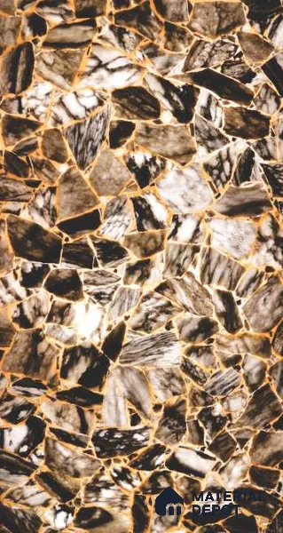 PN 06595 Patterned Look Alabaster Sheet 8 ft x 4 ft Texture Finish  - 8 mm | Suitable for  Pooja Room, Feature Wall, Ceiling & Reception