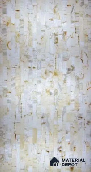 PN 06596 Patterned Look Alabaster Sheet 8 ft x 4 ft Texture Finish - 8 mm | Suitable for Pooja Room, Feature Wall, Ceiling & Reception