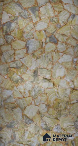 PN 06597 Patterned Look Alabaster Sheet 8 ft x 4 ft Texture Finish  - 8 mm | Suitable for  Pooja Room, Feature Wall, Ceiling & Reception