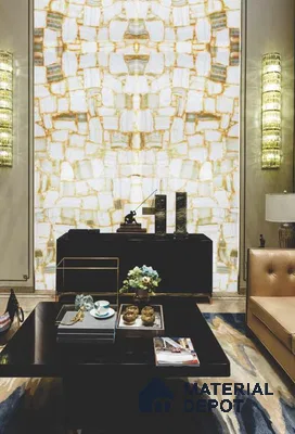 PN 06600 Patterned Look Alabaster Sheet 8 ft x 4 ft Texture Finish  - 8 mm | Suitable for  Pooja Room, Feature Wall, Ceiling & Reception