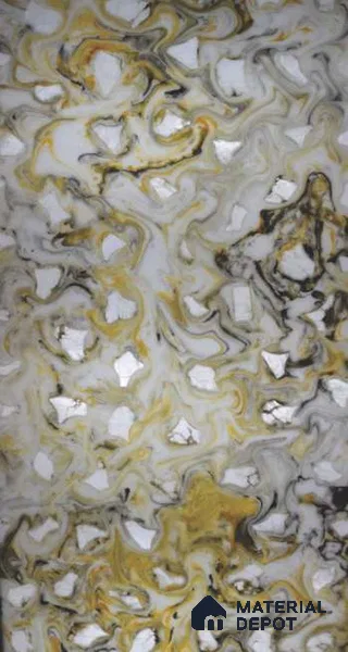 PN 06601 Marble Look Alabaster Sheet 8 ft x 4 ft Texture Finish - 8 mm | Suitable for Pooja Room, Feature Wall, Ceiling & Reception