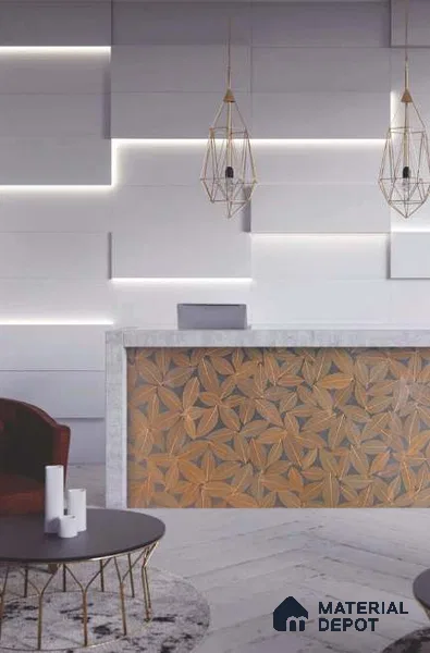 PN 06608 Patterned Look Alabaster Sheet 8 ft x 4 ft Texture Finish  - 5 mm | Suitable for  Pooja Room, Feature Wall, Ceiling & Reception