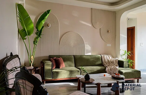 HR 00369 Modern Concentric Arch Groove Decorative Wall Duco Paintable 8 ft x 8 ft HDHMR Panel - 25 mm