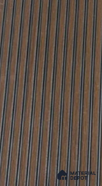 8503 Brown Wood Look 9.5 ft x 1 ft WPC Fluted Wall Panel - 6 mm