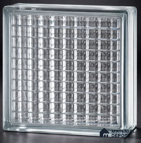 Clear Glass Block 190 mm x 190 mm Candy Pattern - 90 mm