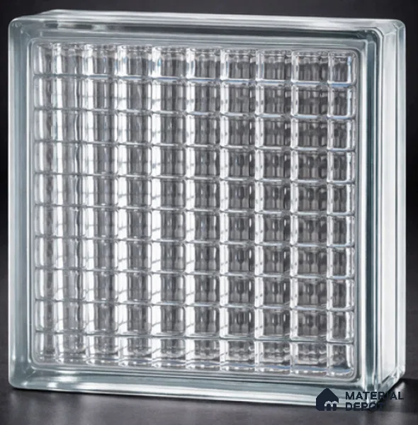 Clear Glass Block 190 mm x 190 mm Candy Pattern - 90 mm