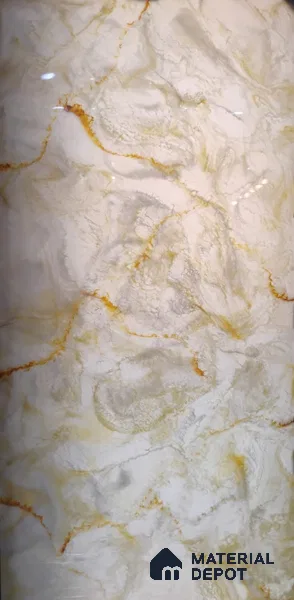 PN 06687 Marble Look Alabaster Sheet 8 ft x 4 ft Texture Finish - 6 mm | Suitable for Pooja Room, Feature Wall, Ceiling & Reception