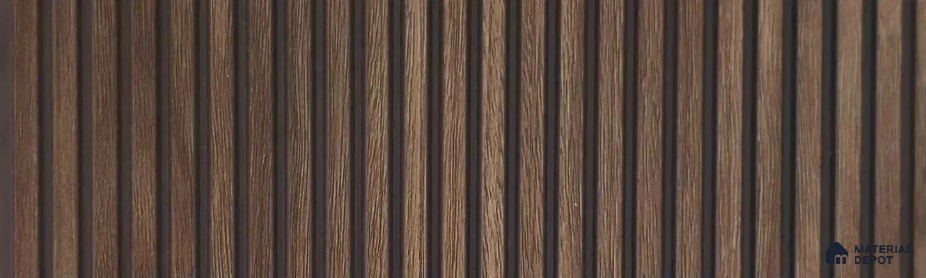 PN 07794 Wood Look Louver 8 ft x 0.65 ft Texture Finish  - 6 mm | Suitable for Feature Wall, TV Unit & Living Room