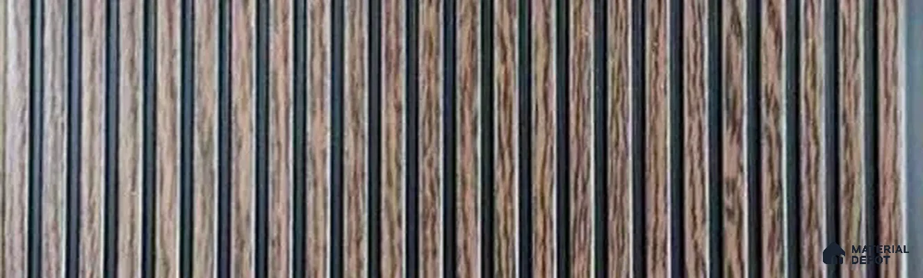 PN 07799 Wood Look Louver 8 ft x 0.65 ft Texture Finish  - 6 mm | Suitable for Feature Wall, TV Unit & Living Room