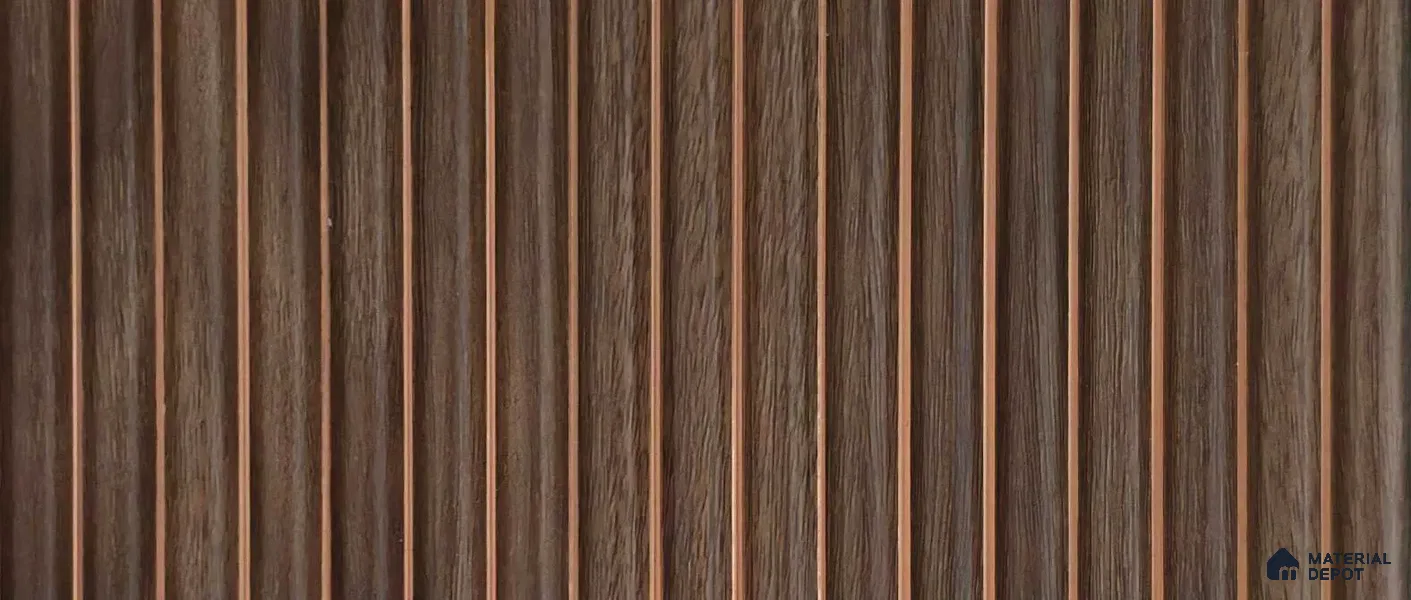 PN 07803 Wood Look Louver 8 ft x 0.65 ft Texture Finish - 6 mm | Suitable for Feature Wall, TV Unit & Living Room