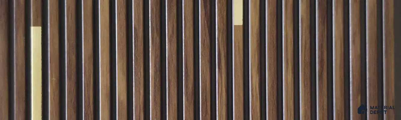 PN 07809 Wood Look Louver 8 ft x 0.65 ft Texture Finish  - 6 mm | Suitable for Feature Wall, TV Unit & Living Room