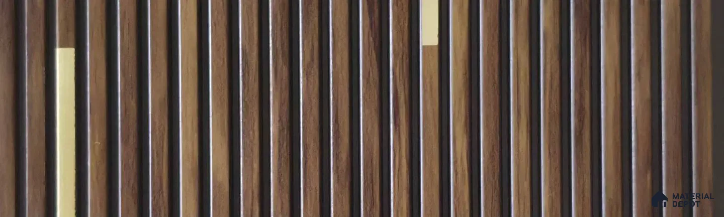 PN 07809 Wood Look Louver 8 ft x 0.65 ft Texture Finish - 6 mm | Suitable for Feature Wall, TV Unit & Living Room