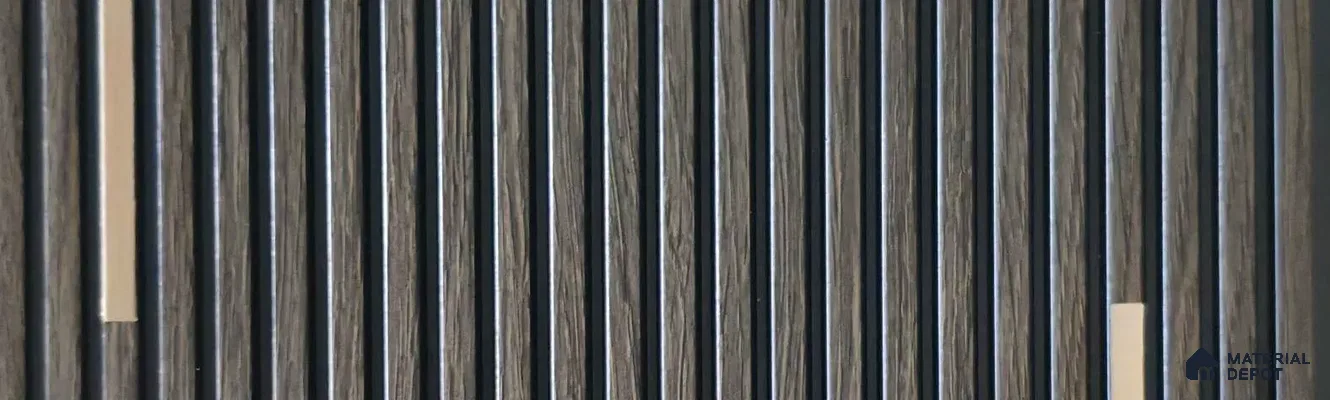 PN 07810 Wood Look Louver 8 ft x 0.65 ft Texture Finish  - 6 mm | Suitable for Feature Wall, TV Unit & Living Room