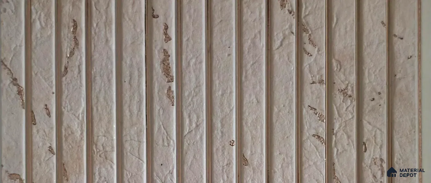 PN 07821 Marble Look Louver 8 ft x 0.65 ft Texture Finish - 6 mm | Suitable for Feature Wall, TV Unit & Living Room