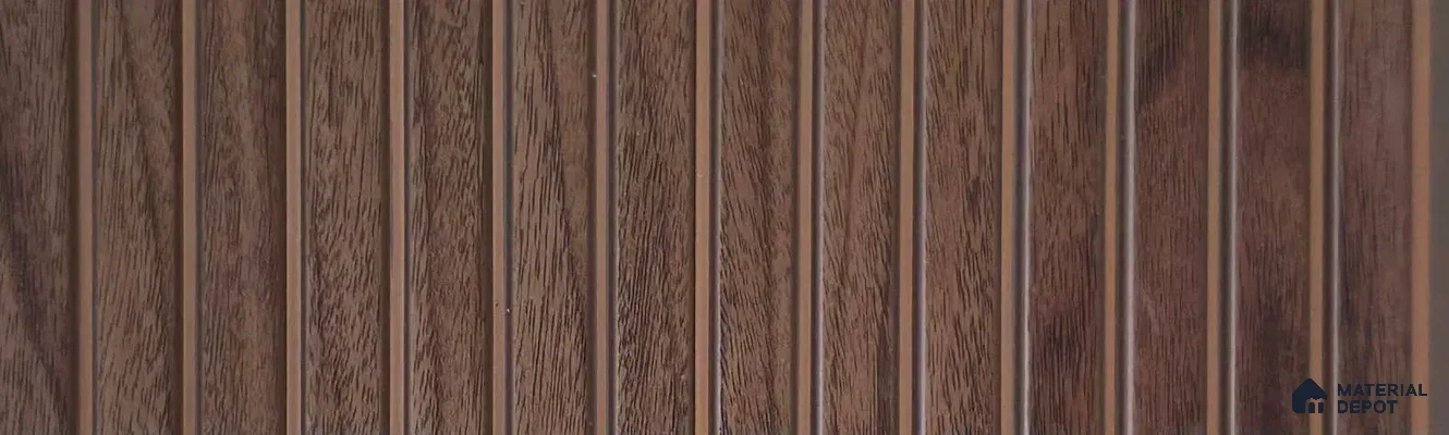 PN 07827 Wood Look Louver 9 ft x 0.65 ft Texture Finish  - 6 mm | Suitable for Feature Wall, TV Unit & Living Room