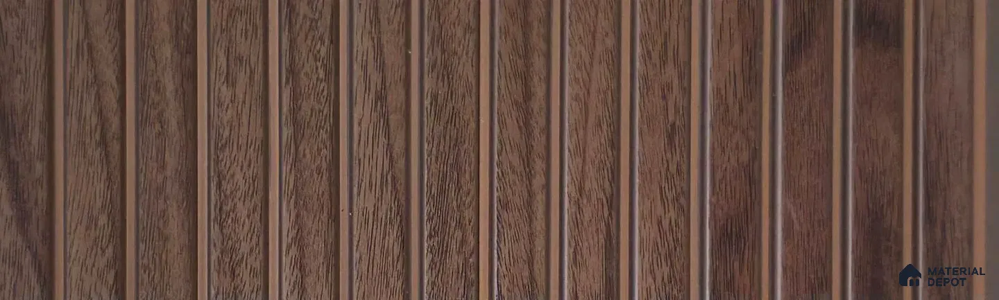PN 07827 Wood Look Louver 9 ft x 0.65 ft Texture Finish - 6 mm | Suitable for Feature Wall, TV Unit & Living Room