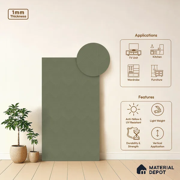 Fortnum & Mason Patterned Look WP 44 912 8 ft x 4 ft Matte Finish Decorative Laminate - 1 mm | Suitable for Bedroom, TV Unit, Wardrobe