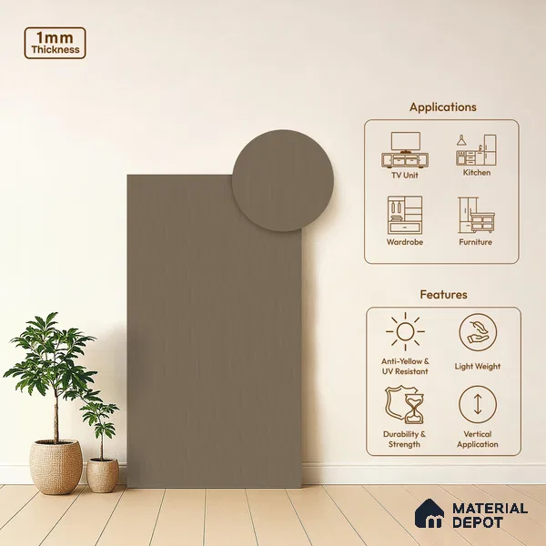 Dusty Petal Patterned Look WP 43 512 8 ft x 4 ft Texture Finish Decorative Laminate - 1 mm | Suitable for Bedroom, TV Unit, Wardrobe